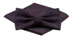 Mucha Męska z Poszetką Alties - Brązowy Wzór. Niebieskie krawaty i muchy męskie Alties, bez wzorów, eleganckie. Za 54.00 zł.