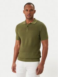KARL LAGERFELD Polo 655009 562301 Zielony Regular Fit. Zielone koszulki polo męskie KARL LAGERFELD, m, bez wzorów, z bawełny, bez kołnierzyka, bez ramiączek. Za 669.99 zł.