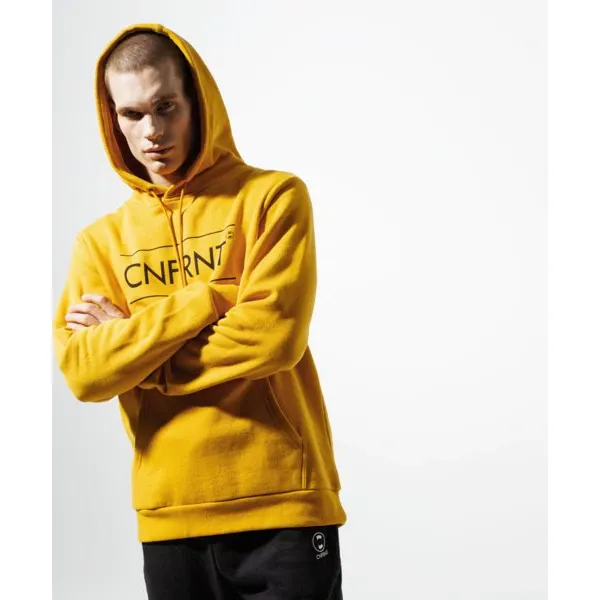Confront Bluza Essential Ylw Hoody , żółty, rozmiar XL. Żółte bluzy nierozpinane męskie Confront, m, bez wzorów, z bawełny, bez ramiączek, bez kaptura. W wyprzedaży za 143.99 zł.