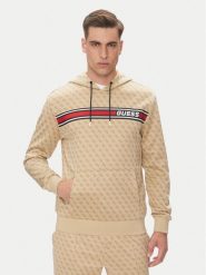 Guess Bluza New Korbin Z4BQ30 FL04Q Beżowy Regular Fit. Brązowe bluzy nierozpinane męskie Guess, m, z aplikacjami, z syntetyku, bez ramiączek, bez kaptura. Za 399.99 zł.