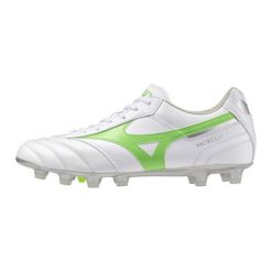 Buty piłkarskie Mizuno Morelia II Pro FG. Białe buty do biegania męskie Mizuno, bez wzorów, bez zapięcia, do biegania. W wyprzedaży za 432.80 zł.