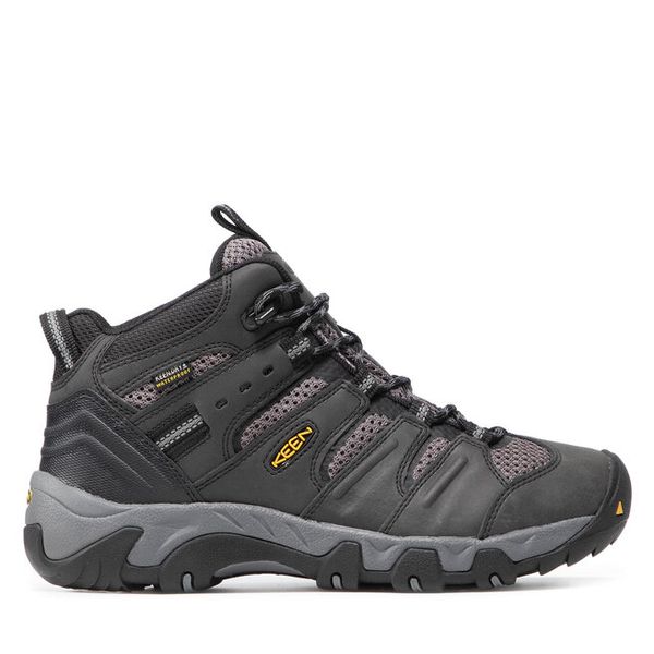 Trekkingi Keen. Czarne buty trekkingowe męskie Keen, bez wzorów, sportowe, bez obcasa, bez zapięcia. Za 389.99 zł.