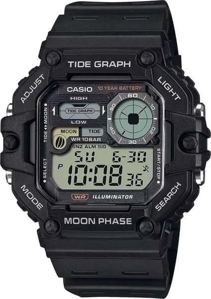 Zegarek Casio ZEGAREK MĘSKI CASIO Digital Moonphase WS-1700H-1AV + BOX. Zegarki męskie Casio. Za 238.21 zł.