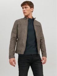Jack & Jones Kurtka z imitacji skóry Rocky 12147218 Szary Regular Fit. Szare kurtki męskie Jack & Jones, m, bez wzorów, ze skóry, bez ramiączek, bez kaptura. Za 239.99 zł.