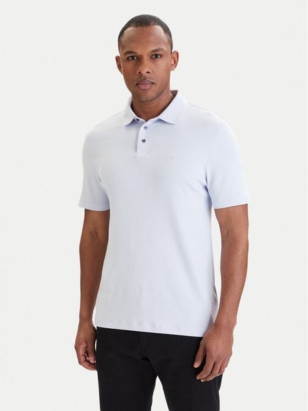 Calvin Klein Polo LV04LB276G Biały Regular Fit. Białe koszulki polo męskie Calvin Klein, m, bez wzorów, z bawełny, bez kołnierzyka, bez ramiączek. Za 329.99 zł.