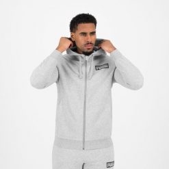 Bluza z kapturem męska Puma Gym & Pilates. Szare bluzy z kapturem męskie Puma, m, bez wzorów, z bawełny, z kapturem. W wyprzedaży za 119.99 zł.