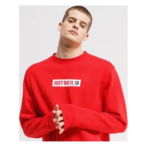 Nike Bluza M Nsw Jdi Crw Flc Bstr , czerwony, rozmiar XXL. Czerwone bluzy nierozpinane męskie Nike, m, bez wzorów, z bawełny, bez ramiączek, bez kaptura. Za 199.99 zł.