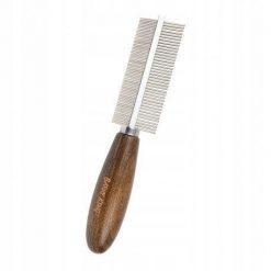 Ekskluzywny grzebie� dwustronny,dla zwierz�t, z metalow� nasad�, drewno bukowe, 38/65 pin�w, wym.4x18,8cm. Golarki męskie Revlon. Za 48.07 zł.