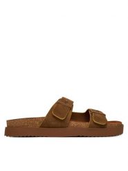 Tommy Hilfiger Klapki Cork Adjustable Suede Sandal FM0FM05869 Brązowy. Brązowe klapki i japonki męskie Tommy Hilfiger, bez wzorów, ze skóry. Za 409.99 zł.