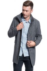 PŁASZCZ MĘSKI SELECTED SLHMOSTO WOOL COAT GREY NAVY 16063100. Niebieskie płaszcze męskie Selected, m, bez wzorów, bez kaptura. Za 359.99 zł.