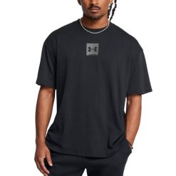 Koszulka męska sportowa Under Armour UA M HW OS SM BOX SS. Czarne t-shirty sportowe męskie Under Armour, m, bez wzorów, sportowe, bez ramiączek. W wyprzedaży za 109.00 zł.