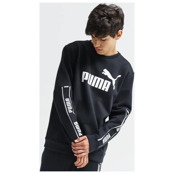 Puma Bluza Amplified Crew Fl , czarny, rozmiar M. Czarne bluzy nierozpinane męskie Puma, m, bez wzorów, z bawełny, klasyczne, bez ramiączek, bez kaptura. Za 219.99 zł.