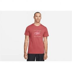 Koszulka sportowa męska Nike Air Jordan Flight Essential. Czerwone t-shirty sportowe męskie Nike, m, bez wzorów, sportowe, bez ramiączek. Za 239.99 zł.