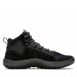 Trekkingi Merrell. Czarne buty zimowe męskie Merrell, bez wzorów, sportowe, bez obcasa, bez zapięcia. Za 539.99 zł.
