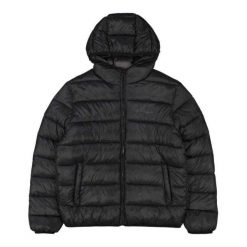 Męska Ocieplana Kurtka Z Kapturem. Czarne kurtki męskie CHAMPION, m, bez wzorów, z puchu, sportowe, bez ramiączek, z kapturem. Za 536.99 zł.