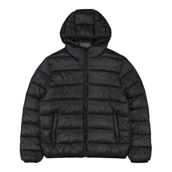 Męska Ocieplana Kurtka Z Kapturem. Czarne kurtki męskie CHAMPION, m, bez wzorów, z puchu, sportowe, bez ramiączek, z kapturem. Za 552.99 zł.