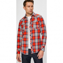 G-Star Raw - Koszula. Szare koszule męskie G-Star Raw, w kratkę, z bawełny, z długim rękawem. Za 559.90 zł.