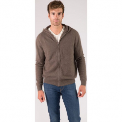 Kaszmirowy kardigan w kolorze szarobrązowym. Brązowe kardigany męskie marki Just Cashmere, z kaszmiru. W wyprzedaży za 434.95 zł.