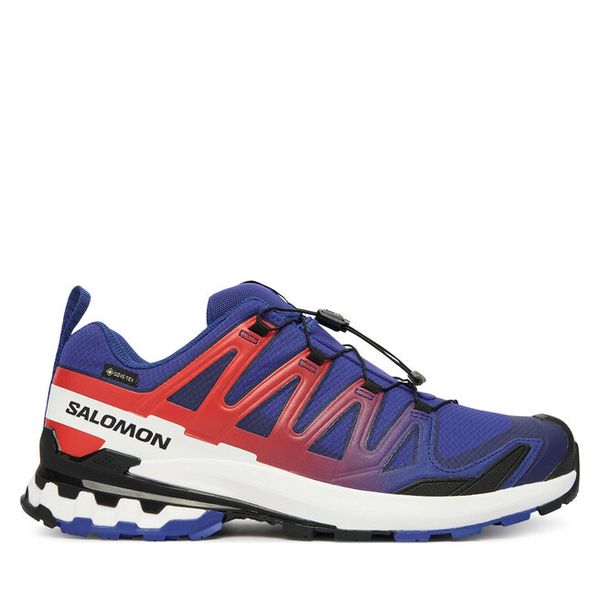 Trekkingi Salomon. Niebieskie buty trekkingowe męskie Salomon, bez wzorów, z gore-texu, bez zapięcia, trekkingowe, gore-tex. Za 749.99 zł.