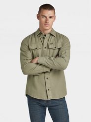 G-Star Raw Koszula Marine D24963-D454 Zielony Slim Fit. Zielone koszule męskie G-Star Raw, m, bez wzorów, z bawełny, bez kołnierzyka, bez ramiączek. Za 359.99 zł.
