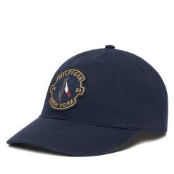 Czapka z daszkiem Tommy Hilfiger. Niebieskie czapki męskie Tommy Hilfiger, bez wzorów. Za 179.99 zł.