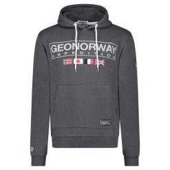 Bluza męska Geographical Norway GREAT Dark Grey DB 317 - ciemnoszara. Szare bluzy z kapturem męskie Geographical Norway, m, bez wzorów, z bawełny, z kapturem. Za 169.00 zł.
