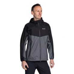 Męska kurtka hardshell Kilpi HURRICANE-M. Czarne kurtki outdoor męskie Kilpi, m, bez wzorów, z hardshellu, bez kaptura, trekkingowe. Za 525.33 zł.