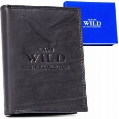 Portfel skórzany Always Wild AW-N4-MAL czarny. Czarne portfele męskie Always Wild, bez wzorów, ze skóry. Za 45.00 zł.