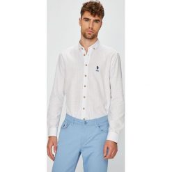 U.S. Polo - Koszula. Szare koszule męskie U.S. Polo, z bawełny, button down, z długim rękawem. W wyprzedaży za 299.90 zł.