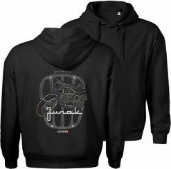 Bluza z kapturem motocyklowa z motocyklem na motor Junak M10 męska czarna XXL. Czarne bluzy nierozpinane męskie Topslang, m, bez wzorów, bez ramiączek, z kapturem. Za 287.30 zł.