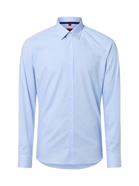Finshley & Harding Koszula męska Mężczyźni Slim Fit Bawełna niebieski w paski, 37. Niebieskie koszule męskie Finshley & Harding, m, bez wzorów, z bawełny, bez kołnierzyka, bez ramiączek. Za 159.95 zł.