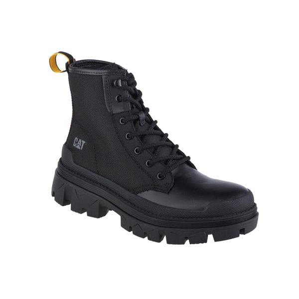 Trapery unisex, Caterpillar Hardwear Hi Boot. Czarne buty zimowe męskie CATerpillar, bez wzorów, z gumy, sportowe, bez obcasa, bez zapięcia. Za 529.99 zł.