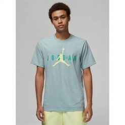 Koszulka sportowa męska Nike Air Jordan Wordmark. Niebieskie t-shirty sportowe męskie Nike, m, bez wzorów, z bawełny, sportowe, bez ramiączek. Za 239.99 zł.
