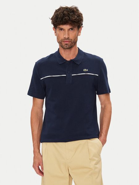 Lacoste Polo PH9863 Granatowy Regular Fit. Niebieskie koszulki polo męskie Lacoste, m, bez wzorów, z bawełny, bez kołnierzyka, bez ramiączek. Za 289.99 zł.