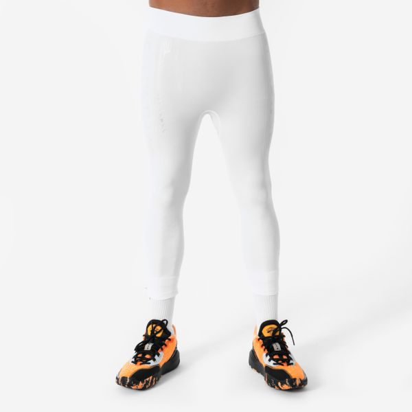 Legginsy koszykarskie 3/4 NBA męskie Tight 500. Białe legginsy męskie TARMAK, m, bez wzorów, z elastanu, do koszykówki. Za 109.99 zł.