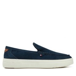Mokasyny Tommy Hilfiger. Niebieskie mokasyny męskie Tommy Hilfiger, bez zapięcia. Za 399.99 zł.