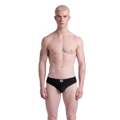 Kąpielówki męskie slipy Arena Bicolore Elastic Brief. Czarne kąpielówki męskie ARENA, m, bez wzorów. Za 61.98 zł.