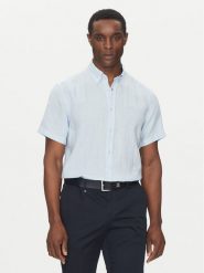 BOSS Koszula H-Roan 50539352 Błękitny Slim Fit. Niebieskie koszule męskie Boss, l, bez wzorów, ze lnu, bez kołnierzyka, bez ramiączek. Za 279.99 zł.