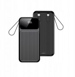 Maxlife power bank z wbudowanymi kablami MXPB-06 PD QC 22,5W 10000 mAh czarny. Czarne powerbanki Wekome. Za 54.80 zł.