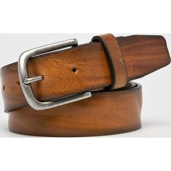 Trussardi Jeans - Pasek skórzany. Brązowe paski męskie TRUSSARDI JEANS, w paski, z jeansu. W wyprzedaży za 239.90 zł.