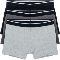 Bokserki (3 pary) bonprix czarno-szaro-szary melanż. Bokserki męskie marki Reserved. Za 38.97 zł.