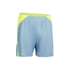 V500 NIEB./ŻÓŁTE. Niebieskie szorty męskie KIPSTA, z tkaniny. Za 34.99 zł.