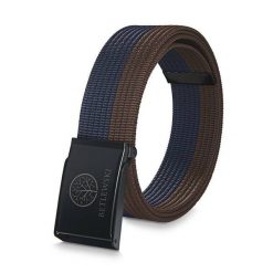 Pasek parciany BETLEWSKI PRC-10_CZ-2 XL brązowo-granatowy. Brązowe paski męskie Betlewski, bez wzorów, z materiału. Za 33.25 zł.