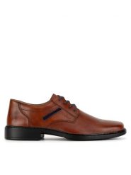 Rieker Półbuty B0803-24 Brązowy. Brązowe eleganckie półbuty męskie Rieker, ze skóry, wizytowe, bez obcasa, bez zapięcia. Za 239.99 zł.
