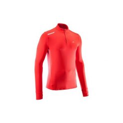 Bluza RUN WARM. Czerwone bluzy nierozpinane męskie KALENJI, xl, bez wzorów, z elastanu, bez ramiączek, bez kaptura. Za 39.99 zł.