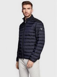 Guess Kurtka puchowa M1RL47 WDQ50 Granatowy Regular Fit. Niebieskie kurtki męskie Guess, m, z aplikacjami, z puchu, bez ramiączek, bez kaptura. Za 659.99 zł.