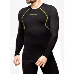 Bluza termoaktywna męska La Sportiva Wool40 Aero Longsleeve. Czarne bielizna termoaktywna męska La Sportiva, m, bez wzorów, bez ramiączek, trekkingowe. Za 312.99 zł.