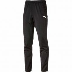 Spodnie sportowe męskie Puma Liga 655770-03. Czarne długie spodnie sportowe męskie Puma, bez wzorów, na fitness i siłownię. Za 69.90 zł.