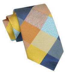 Angelo di Monti - Krawat Męski - Kolorowe Kwadraty. Krawaty i muchy męskie Angelo di Monti, bez wzorów, z tkaniny, eleganckie. Za 45.00 zł.