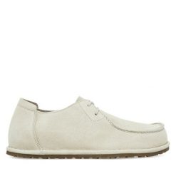 Półbuty Birkenstock. Szare codzienne półbuty męskie Birkenstock, bez wzorów, bez obcasa, bez zapięcia. Za 469.99 zł.